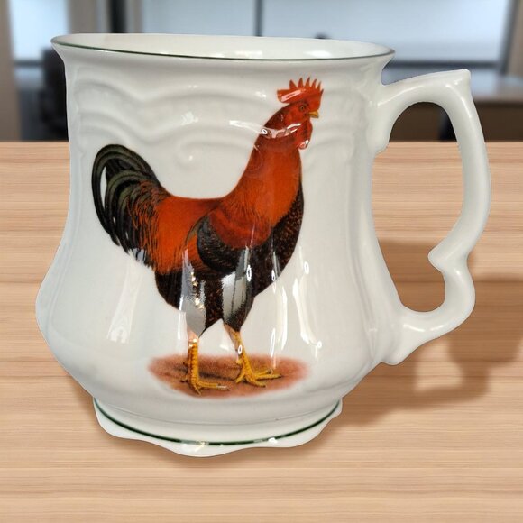 David Michael Staffordshire England Fine Bone China Rooster/hen Coffee Mug Cup - Picture 1 of 7